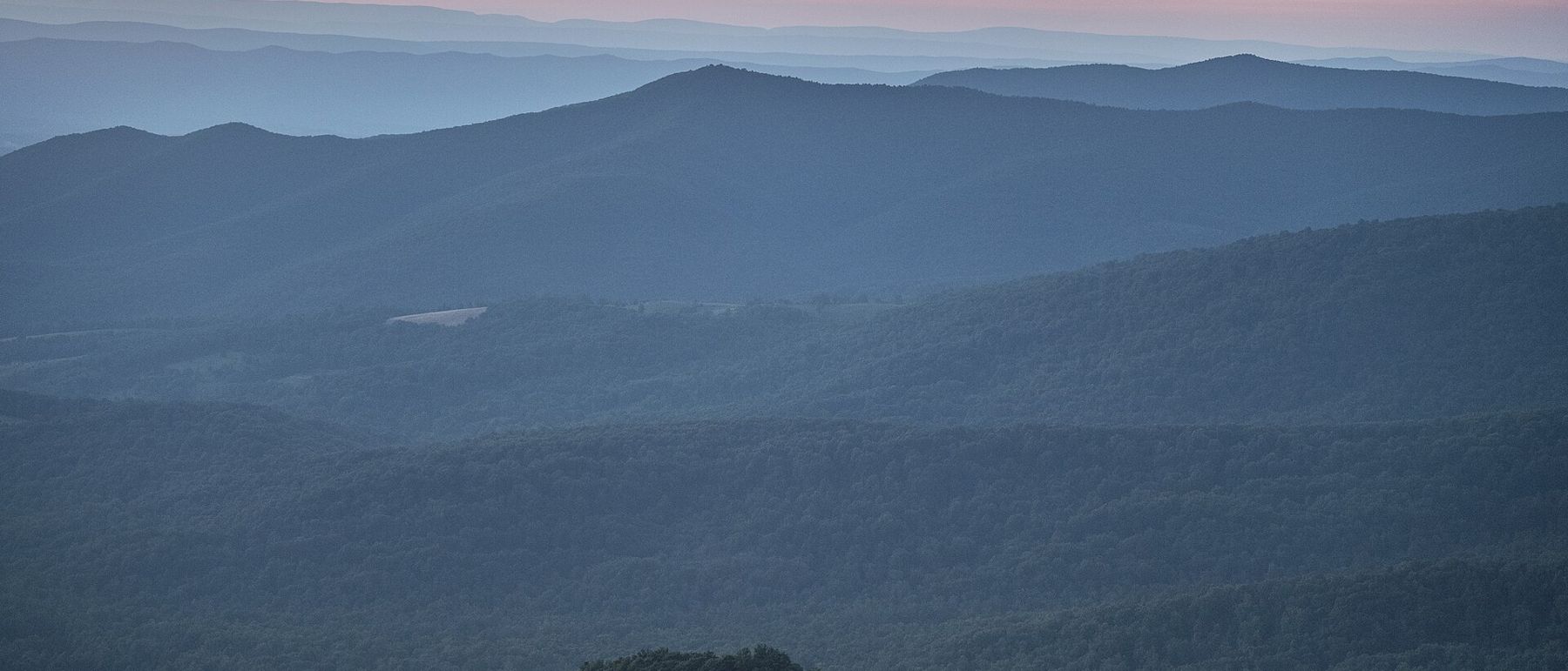 Sunset over the Blue Ridge Mountains from Skyline Drive, Shenandoah National Park, Virginia
